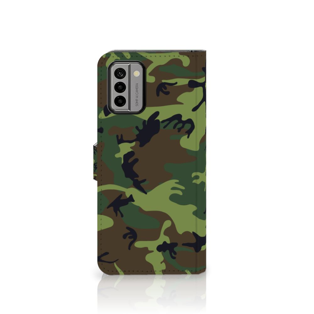 Nokia G22 Telefoon Hoesje Army Dark telefoonhoesje camouflage design voorkant