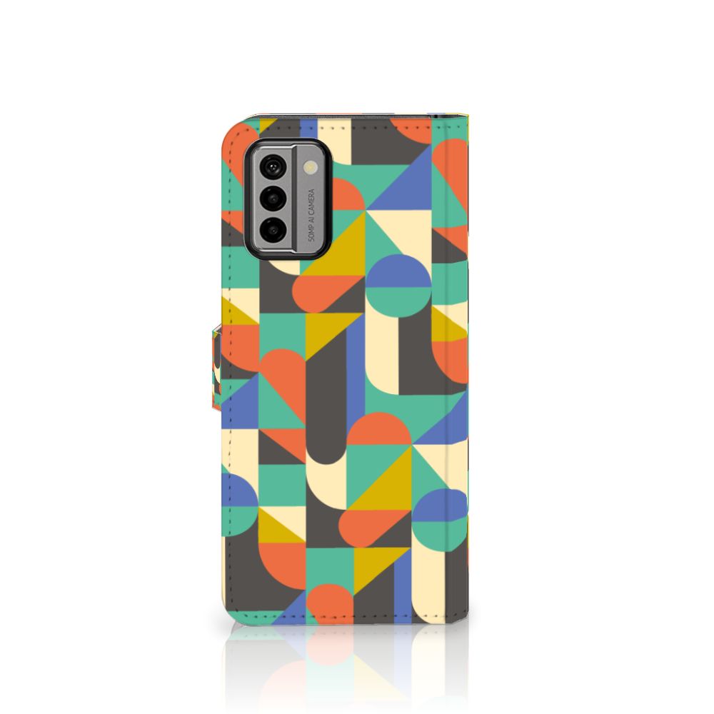 Nokia G22 Telefoon Hoesje Funky Retro telefoonhoesje retro kleuren aanzicht