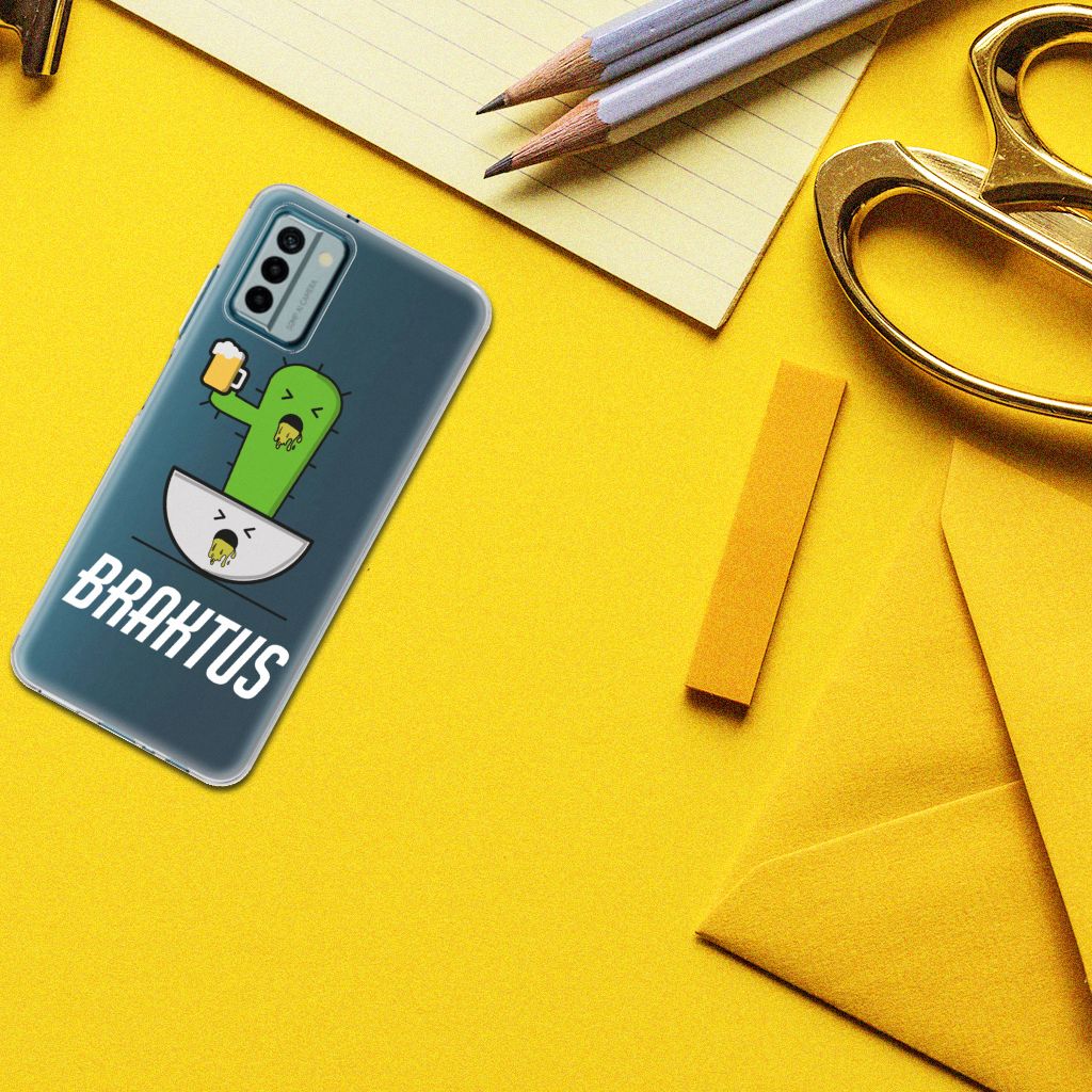 Nokia G22 Telefoonhoesje met Naam Braktus telefoonhoesje cactus print bovenaanzicht