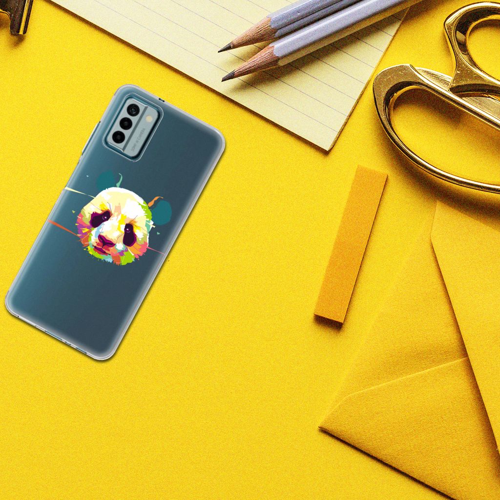 Nokia G22 Telefoonhoesje met Naam Panda Color telefoonhoesje panda design bovenaanzicht