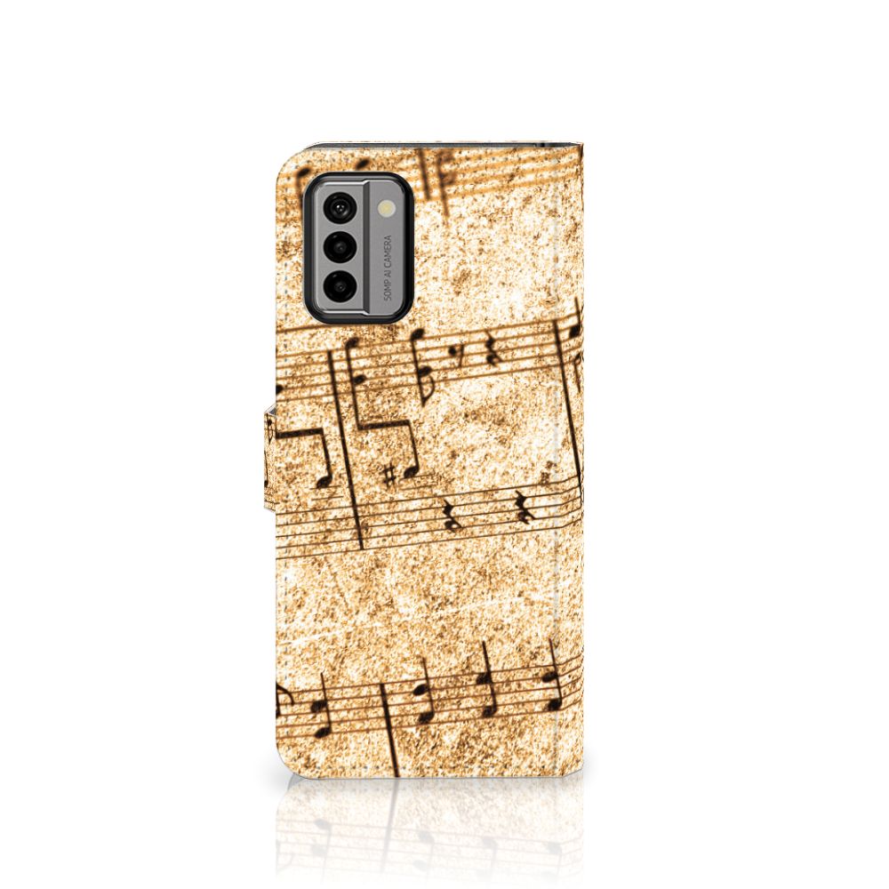 Nokia G22 Telefoonhoesje met foto Bladmuziek hoesje bladmuziek aanzicht