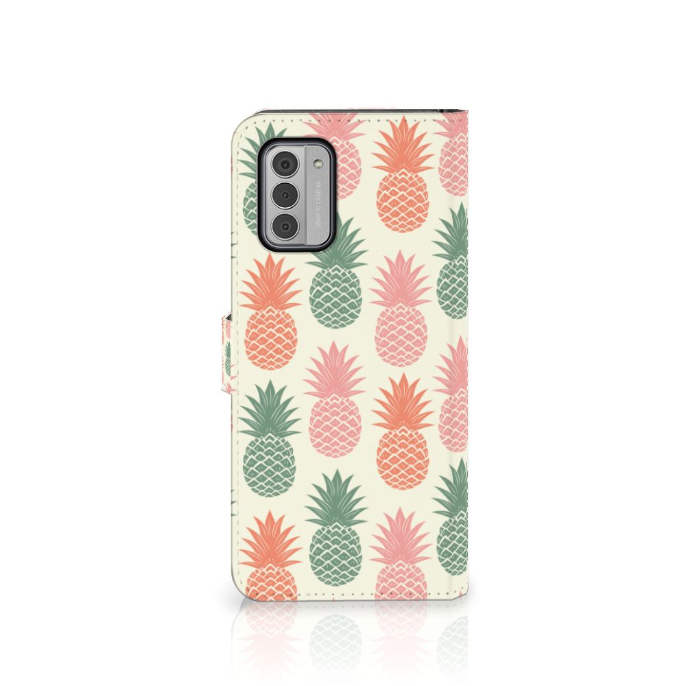 Nokia G42 Book Cover Ananas met kleurrijke ananassen voor bescherming en gebruiksgemak 🍍