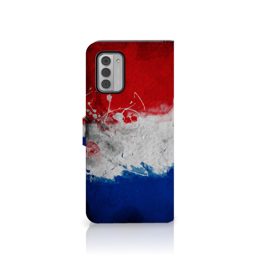 Nokia G42 Bookstyle Case Nederland pasjes Nederlandse Vlag artistiek aanzicht