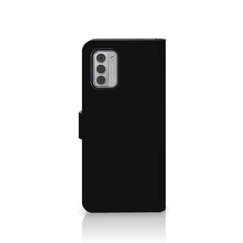 Nokia G42 Leuk Hoesje Boho Text telefoonhoesje zwart design achterkant
