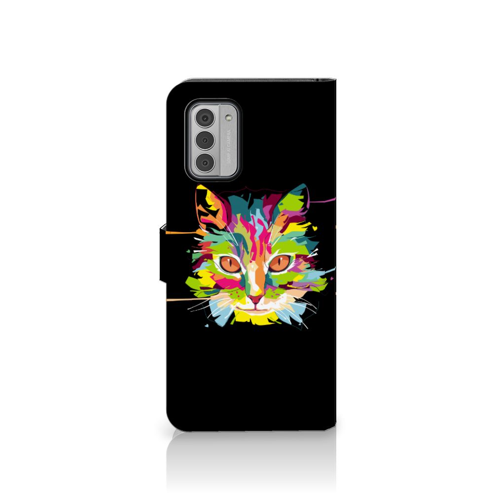 Nokia G42 Leuk Hoesje Cat Color hoesje kat kleurrijk zwart