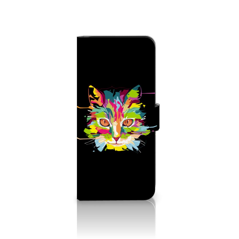 Nokia G42 Leuk Hoesje Cat Color kleurrijk kat ontwerp vooraanzicht