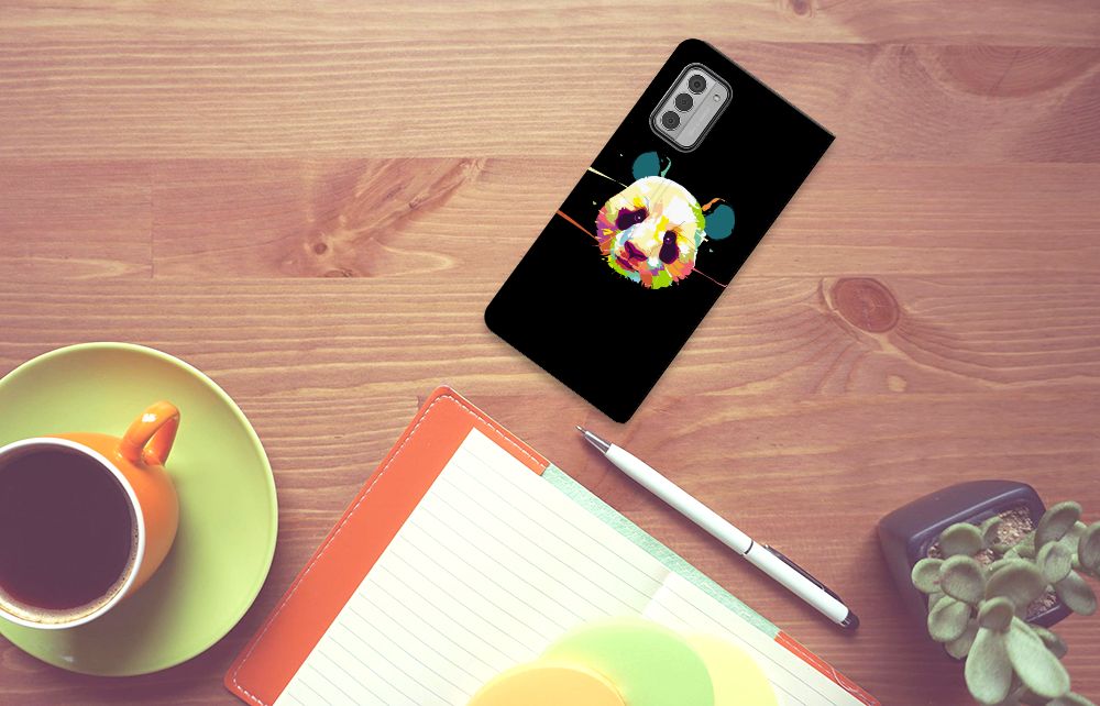 Nokia G42 Magnet Case Panda Color - Uniek en duurzaam telefoonhoesje met panda design 🐼, perfect als cadeau!