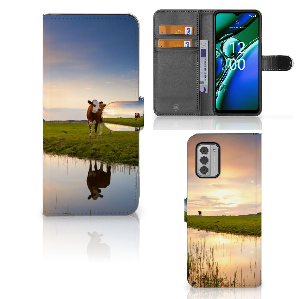 Nokia G42 Telefoonhoesje met Pasjes Koe telefoonhoesje koe weide aanzicht