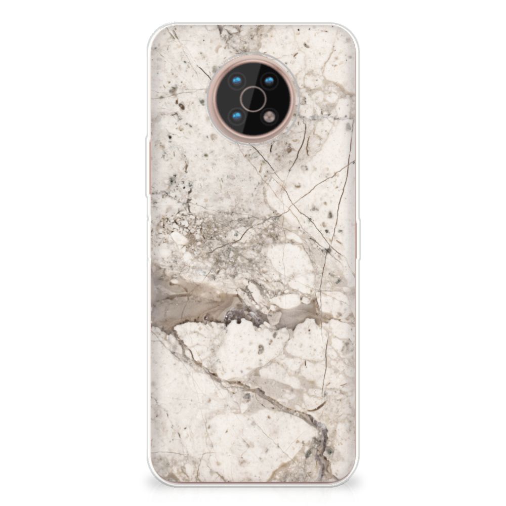 Nokia G50 TPU Siliconen Hoesje Marmer Beige achterkant design marmer beige