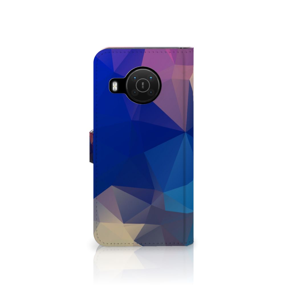 Nokia X10 | Nokia X20 Book Case Polygon Dark case abstract kleuren aanzicht
