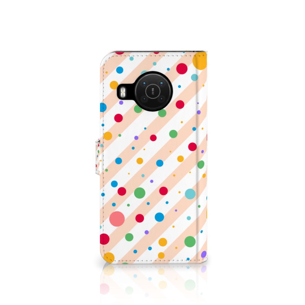 Nokia X10 | Nokia X20 Telefoon Hoesje Dots design Dots aanzicht