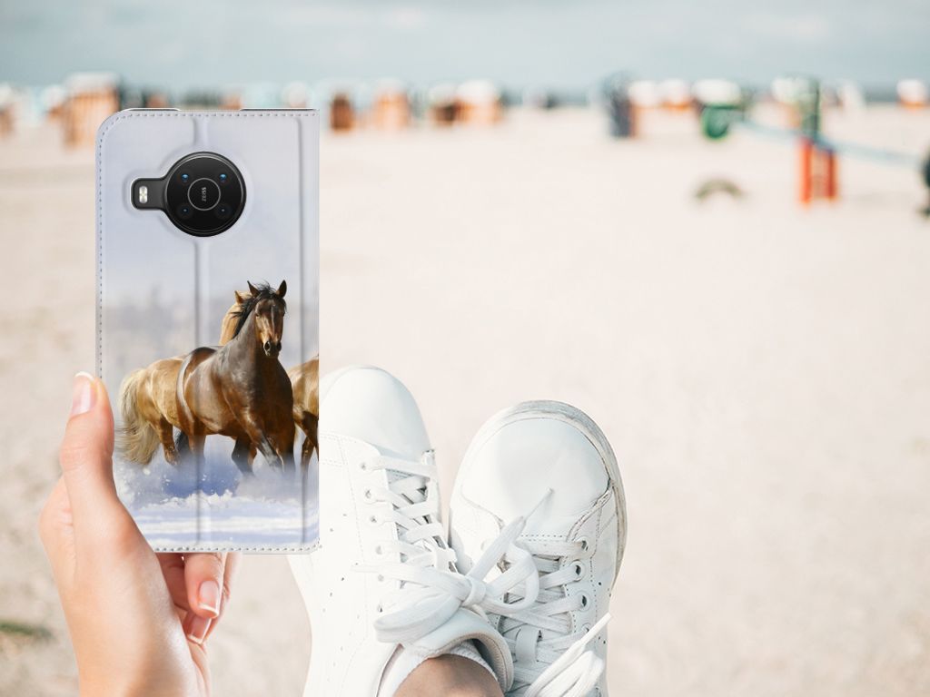 Nokia X20 | X10 Hoesje maken Paarden design paarden aanzicht