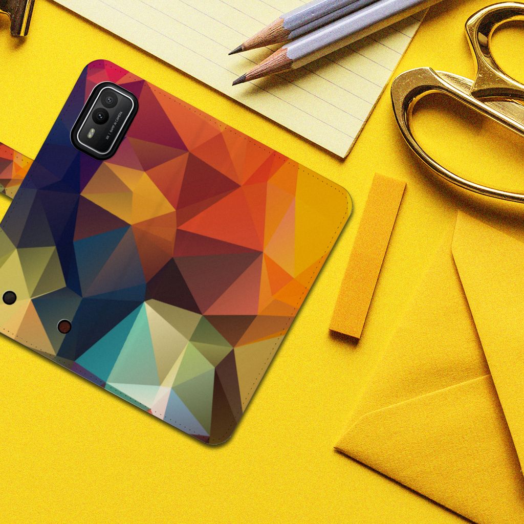 Nokia XR21 Book Case Polygon Color design asymmetrisch kleurrijk