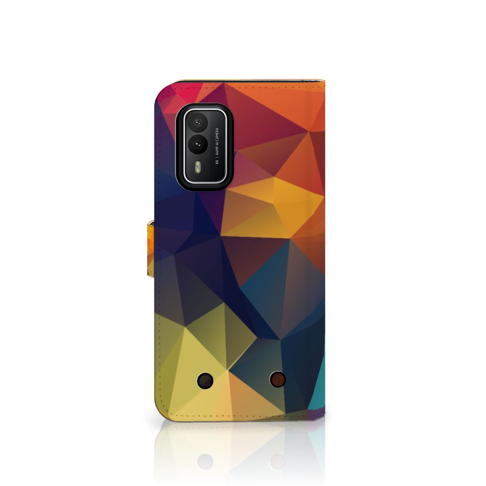 Nokia XR21 Book Case Polygon Color hoesje kunstzinnig asymmetrisch patroon voorkant