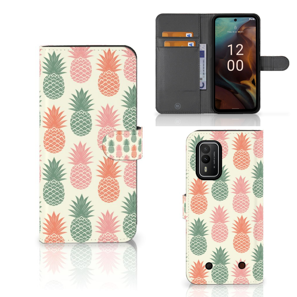 Nokia XR21 Book Cover Ananas boekhoes ananas design voorzijde