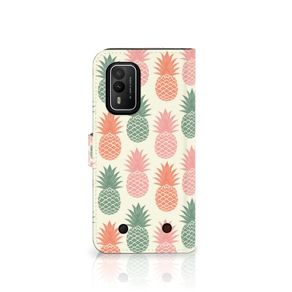 Nokia XR21 Book Cover Ananas telefoonhoesje ananas ontwerp voorkant