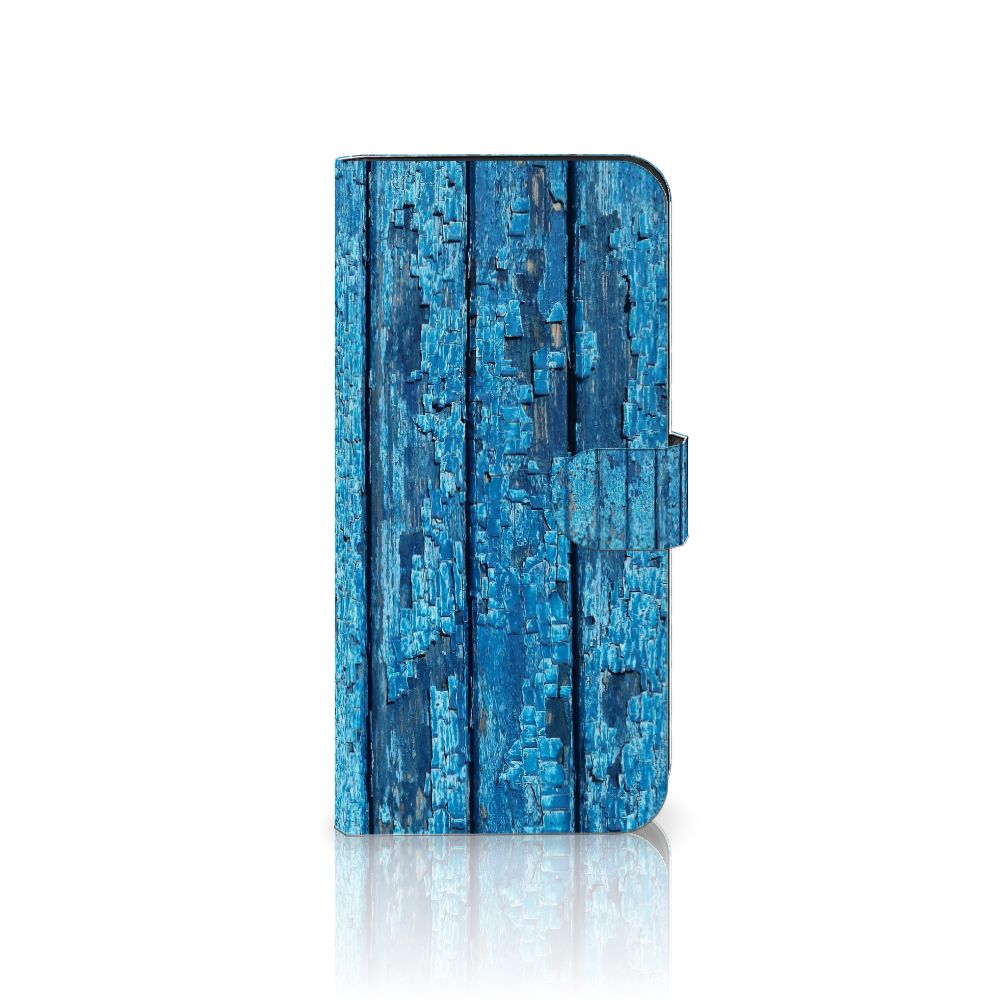 Nokia XR21 Book Style Case Wood Blue boekhoes afgebladderd blauw hout vooraanzicht