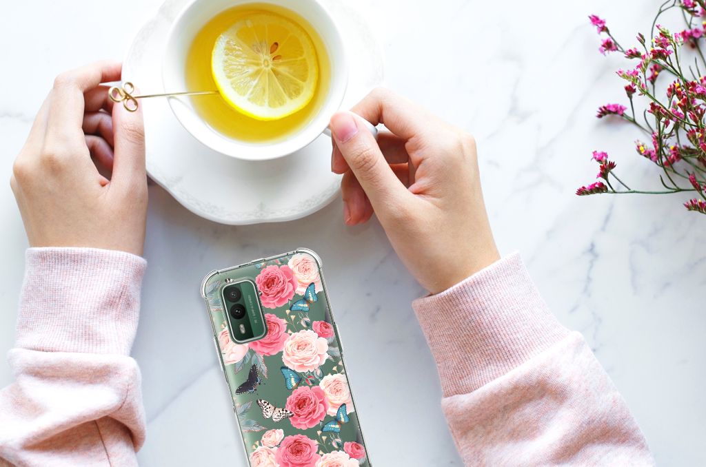 Nokia XR21 Case Butterfly Roses B2C Telecom