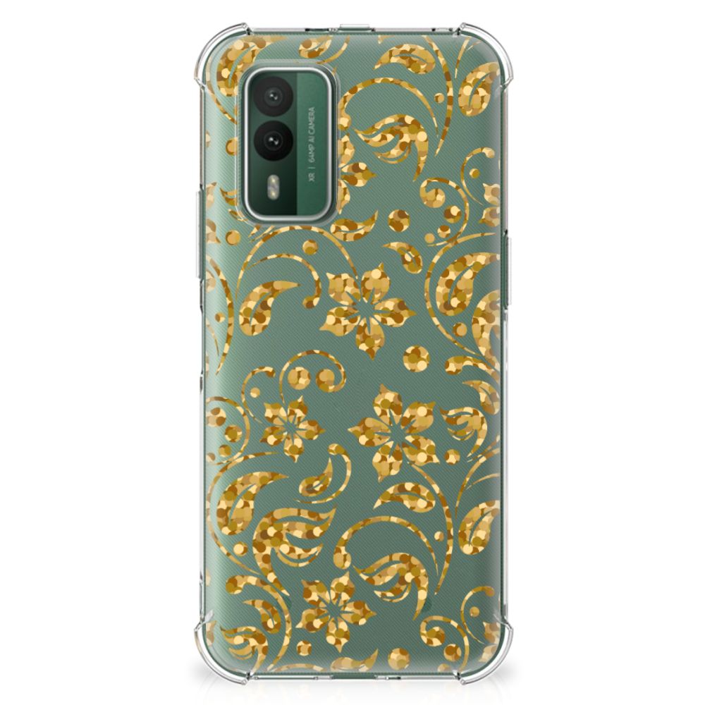 Nokia XR21 Case Gouden Bloemen B2C Telecom
