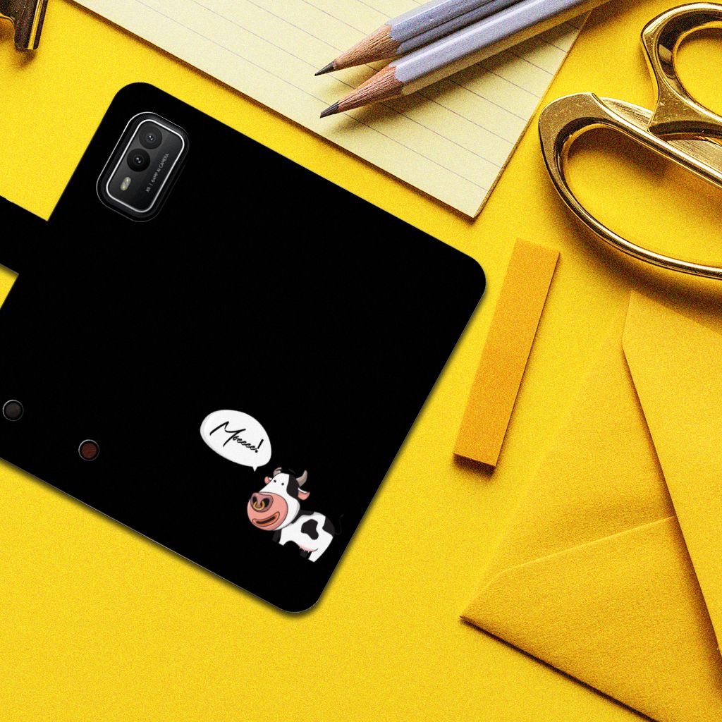 Nokia XR21 Leuk Hoesje Cow opstelling design zwart met koeienmotief