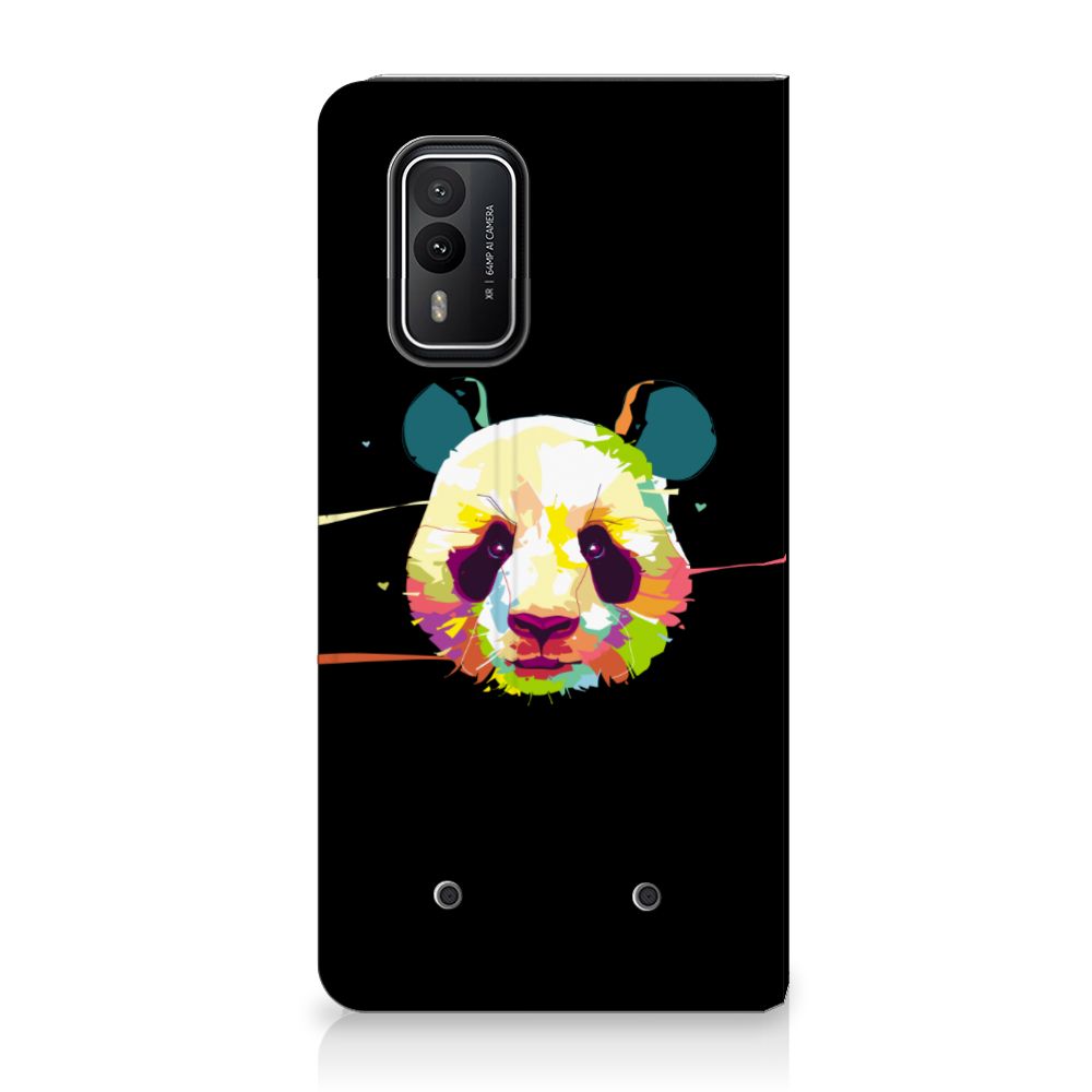 Nokia XR21 Magnet Case Panda Color telefoonhoesje panda design achterkant