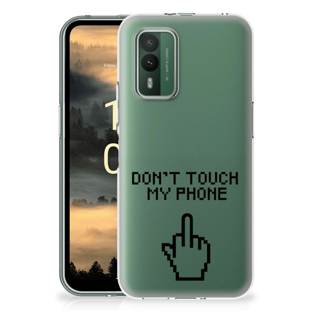 Nokia XR21 Silicone-hoesje Finger Don't Touch My Phone met uniek ontwerp voor bescherming en uitstraling.