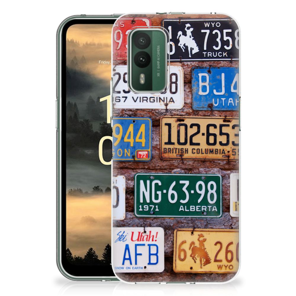 Nokia XR21 Siliconen Hoesje met foto Kentekenplaten design kentekenplaten vooraanzicht