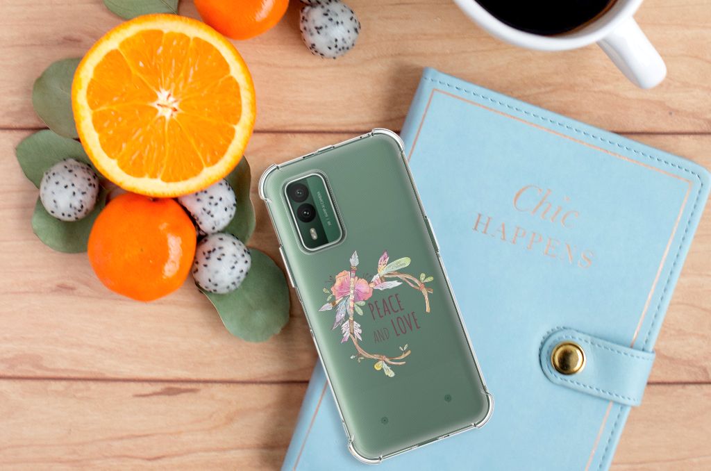 Nokia XR21 Stevig Bumper Hoesje Boho Text B2C Telecom