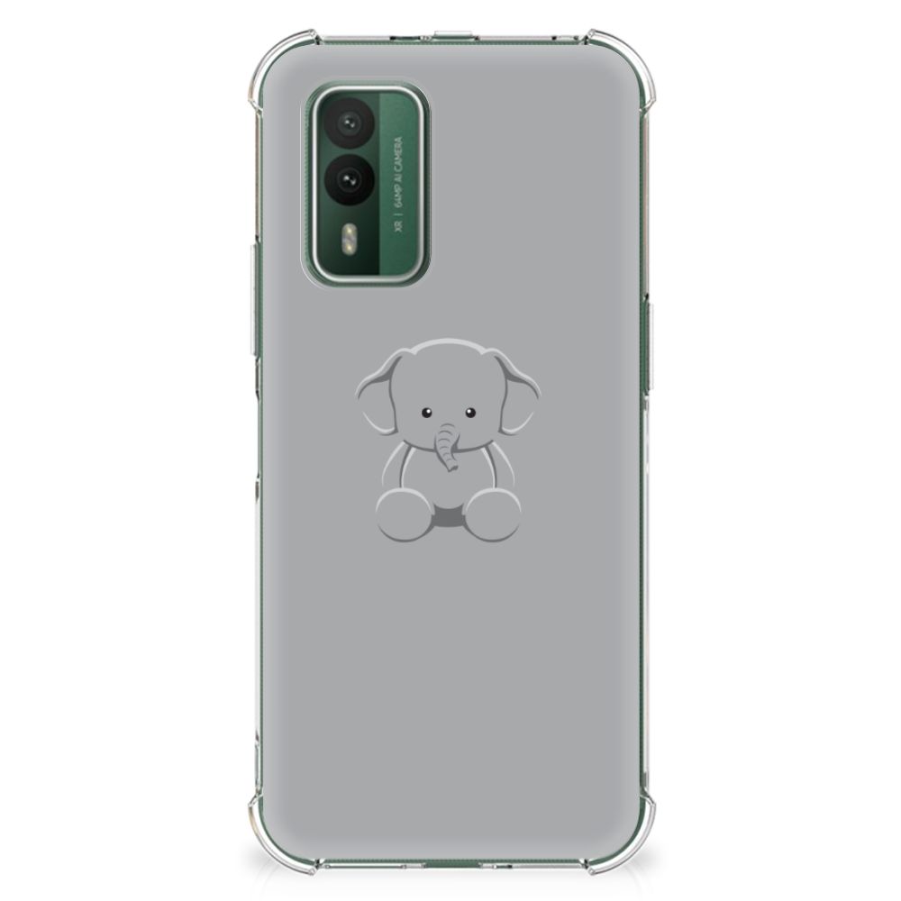 Nokia XR21 Stevig Bumper Hoesje Grijs Baby Olifant B2C Telecom