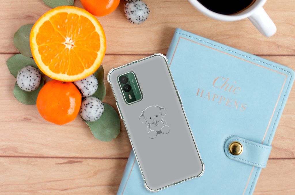 Nokia XR21 Stevig Bumper Hoesje Grijs Baby Olifant B2C Telecom