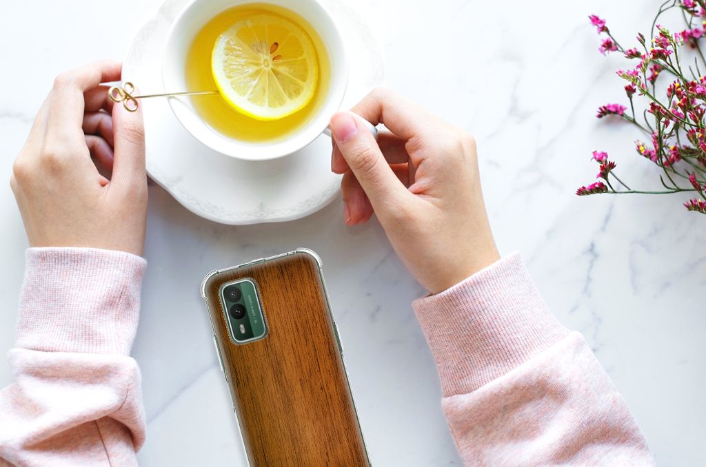 Nokia XR21 Stevig Telefoonhoesje Donker Hout B2C Telecom