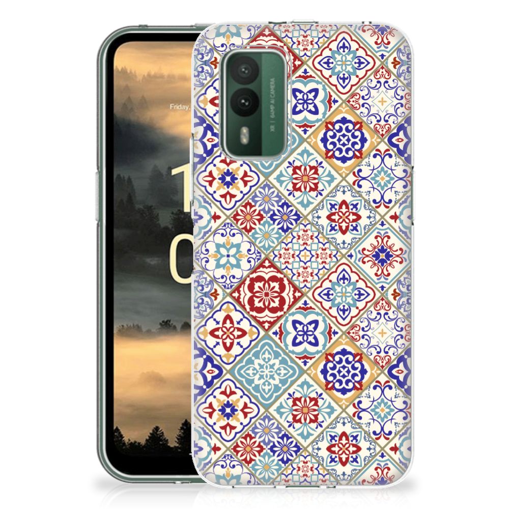 Nokia XR21 TPU Siliconen Hoesje Tiles Color ontwerp vooraanzicht