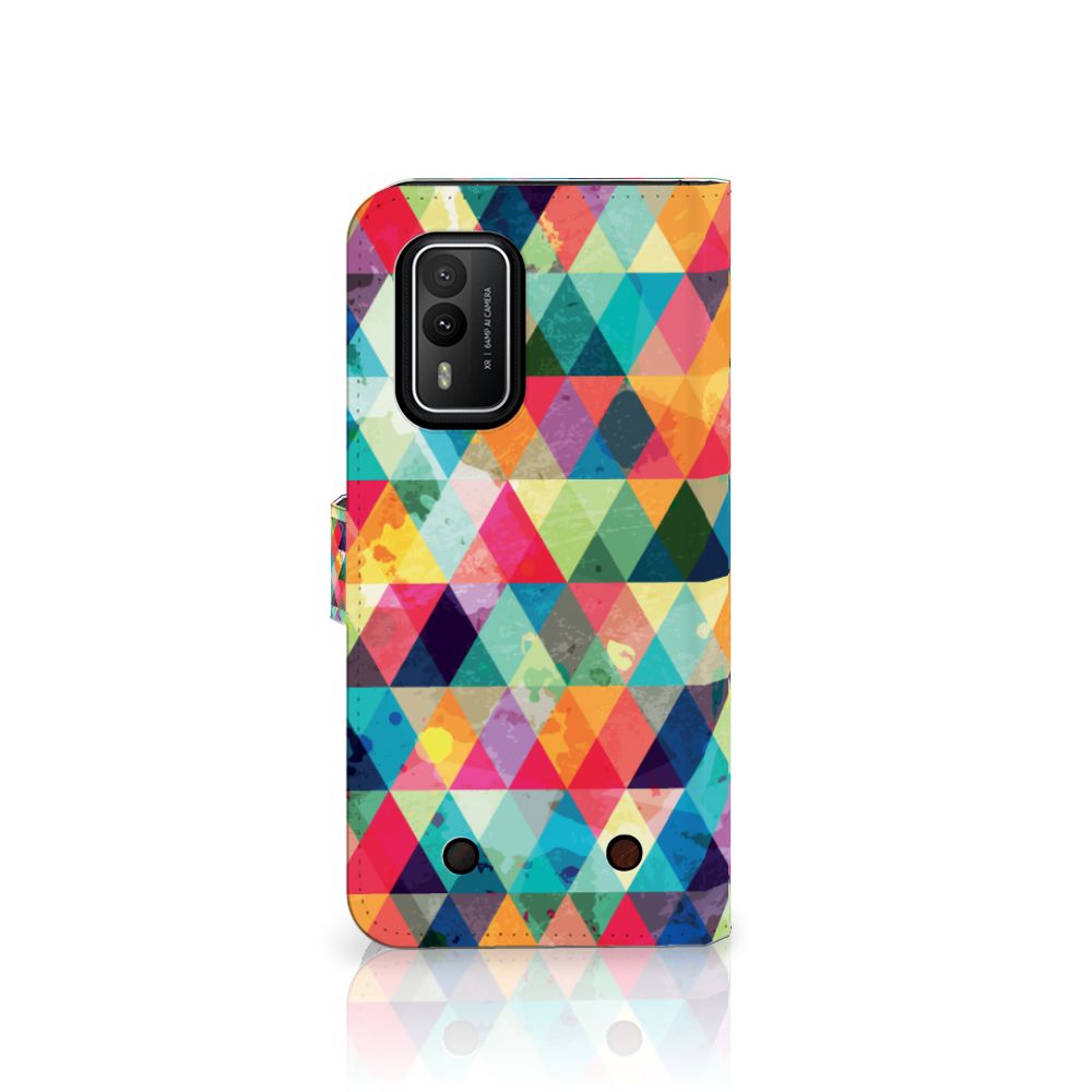 Nokia XR21 Telefoon Hoesje Geruit design ruitjes aanzicht