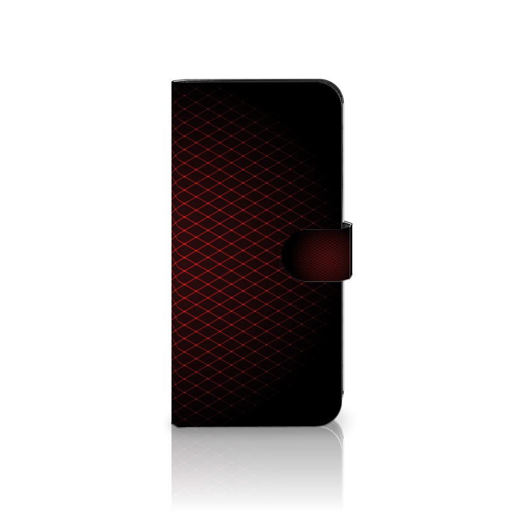 Nokia XR21 Telefoon Hoesje Geruit Rood met minimalistisch design en ruimte voor 3 pasjes.