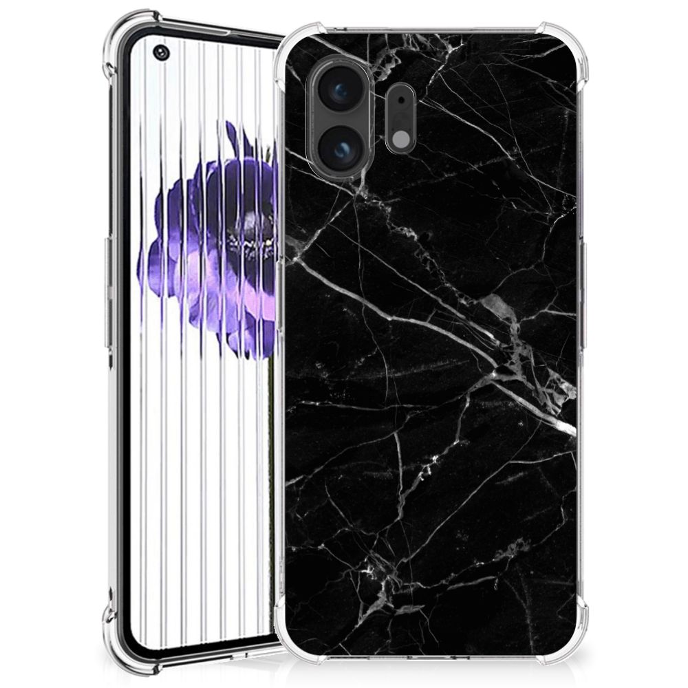 Nothing Phone (2) Anti-Shock Hoesje Marmer Zwart - Origineel Cadeau Vader B2C Telecom