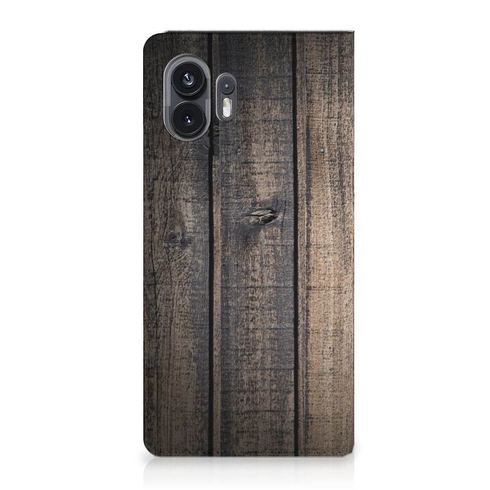 Nothing Phone (2) Book Wallet Case Steigerhout steigerhout achterkant