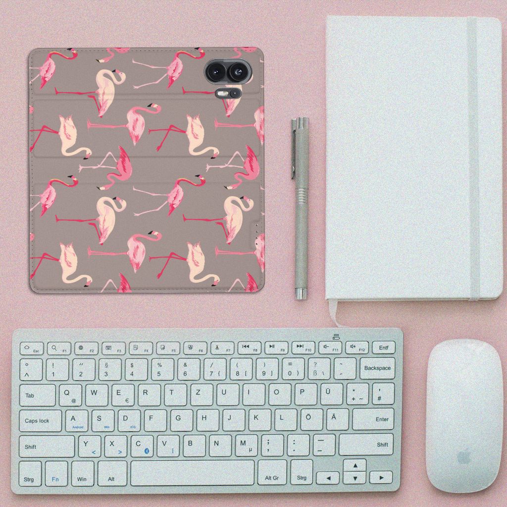 Nothing Phone (2) Hoesje maken Flamingo design flamingo boven