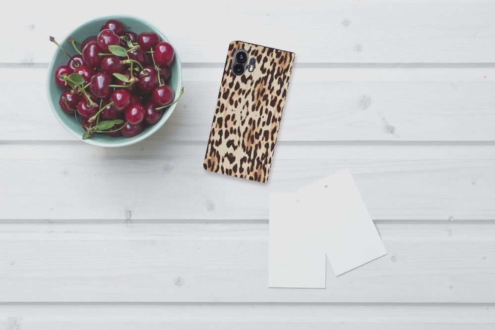 Nothing Phone (2) Hoesje maken Leopard hoesje leopardprint bovenaanzicht