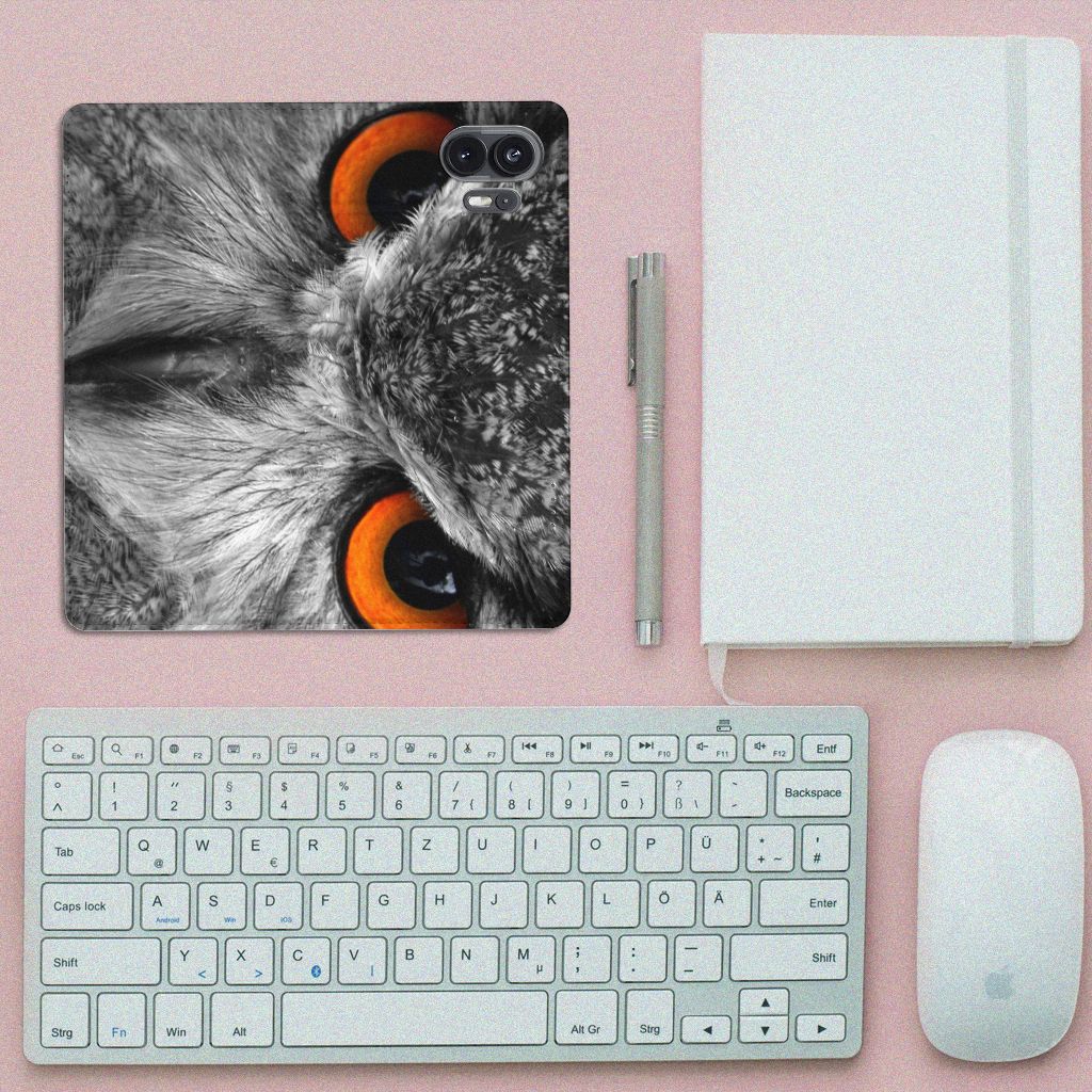 Nothing Phone (2) Hoesje maken Uil ontwerp close-up