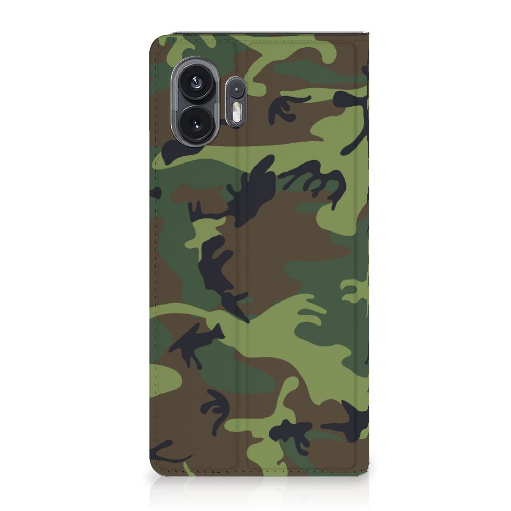 Nothing Phone (2) Hoesje met Magneet Army Dark camouflage design voorzijde
