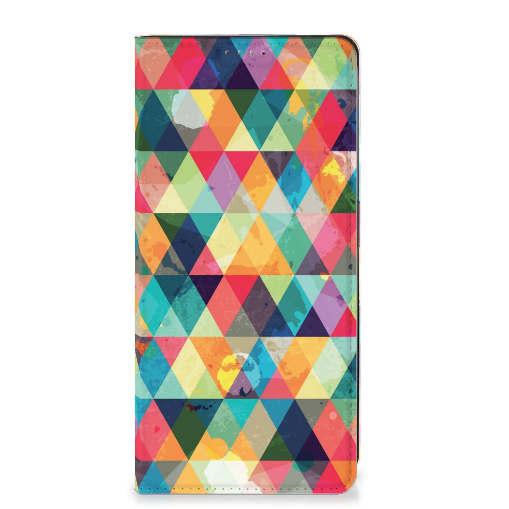 Nothing Phone (2) Hoesje met Magneet Geruit design geruit aanzicht