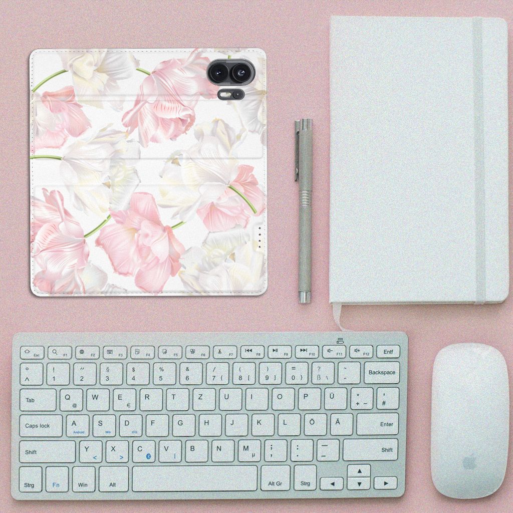Nothing Phone (2) Smart Cover Lovely Flowers bovenaanzicht accessoires
