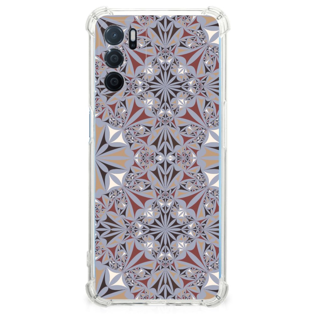 OPPO A16 | A16s | A54s Anti-Shock Hoesje Flower Tiles B2C Telecom