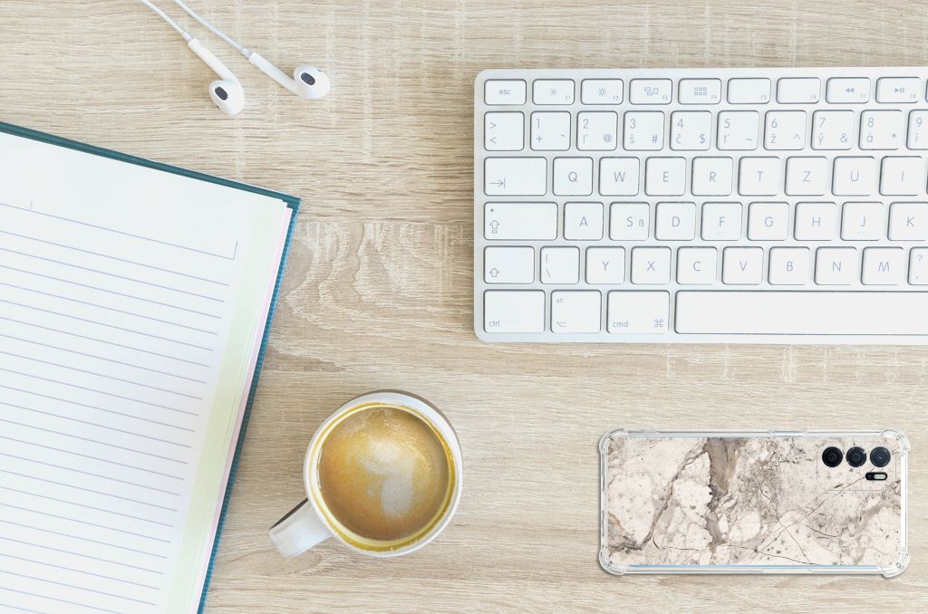 OPPO A16 | A16s | A54s Anti-Shock Hoesje Marmer Beige B2C Telecom