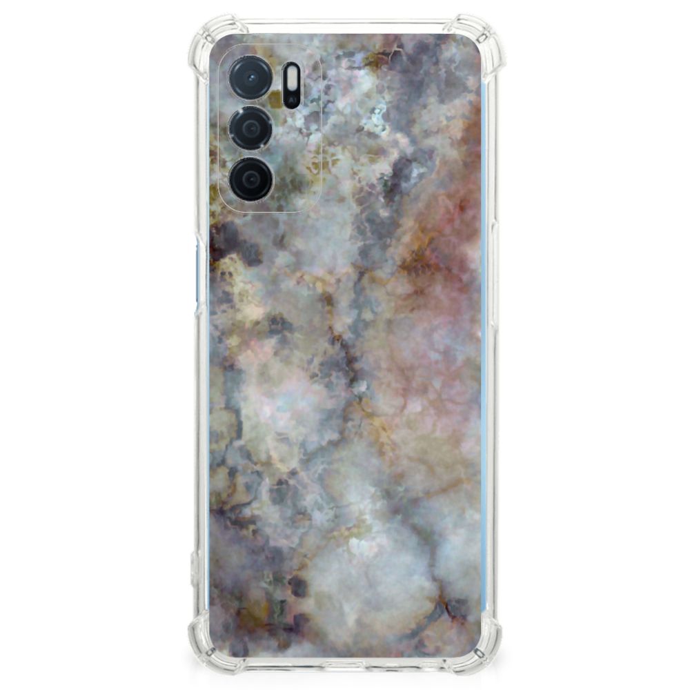 OPPO A16 | A16s | A54s Anti-Shock Hoesje Marmer Grijs B2C Telecom