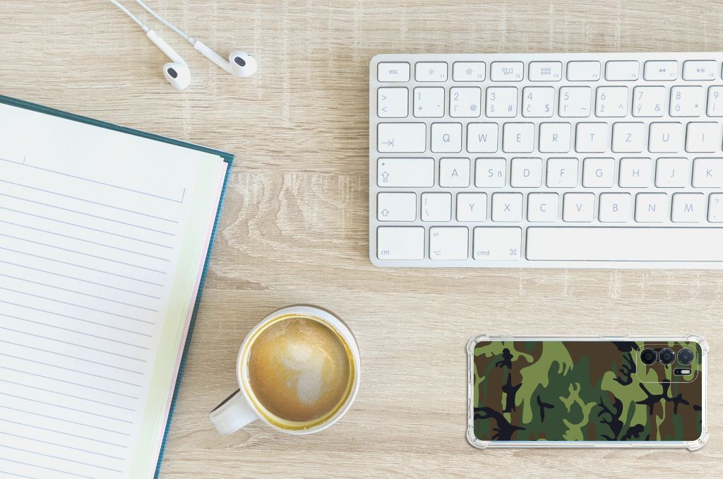 OPPO A16 | A16s | A54s Doorzichtige Silicone Hoesje Army Dark B2C Telecom