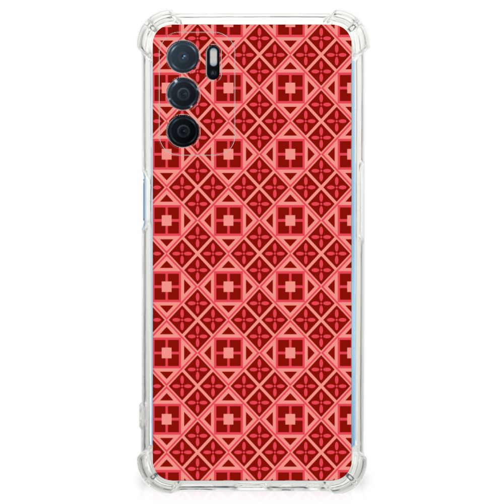 OPPO A16 | A16s | A54s Doorzichtige Silicone Hoesje Batik Rood B2C Telecom