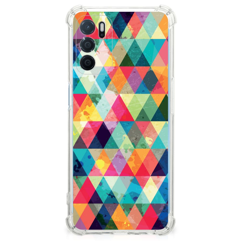 OPPO A16 | A16s | A54s Doorzichtige Silicone Hoesje Geruit B2C Telecom