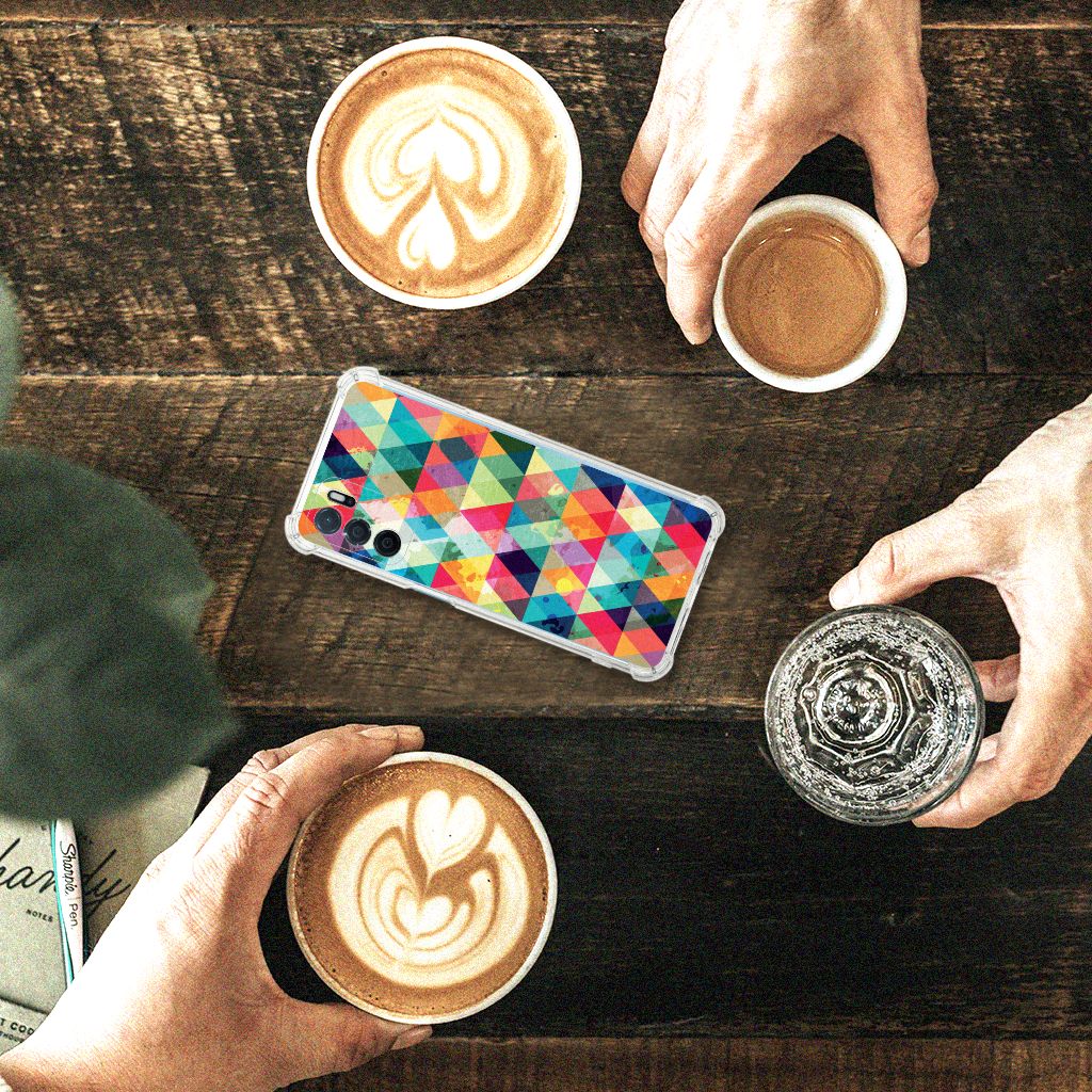 OPPO A16 | A16s | A54s Doorzichtige Silicone Hoesje Geruit B2C Telecom