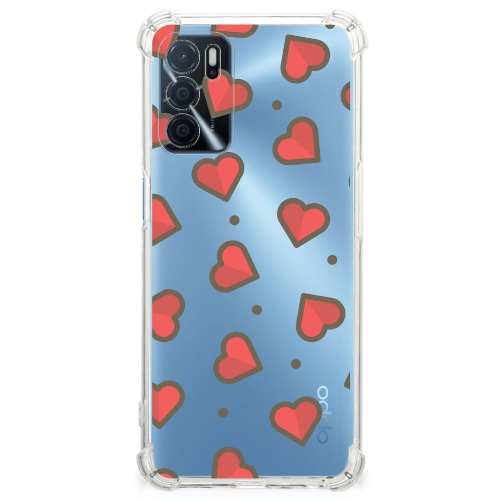 OPPO A16 | A16s | A54s Doorzichtige Silicone Hoesje Hearts B2C Telecom